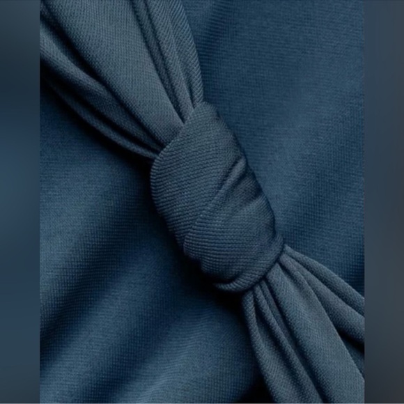 NWT Zara Knotted Asymmetric Metric Dress - Blue Gray Small - Picture 2 of 16